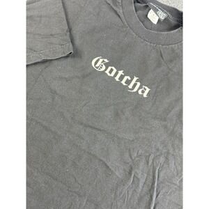 Gotcha Skull Graphic T Shirt Mens Large Black Surf Streetwear Back Print
